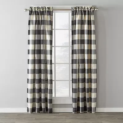 Saturday Knight Grandin Stripe Rod Pocket Light-Filtering Single Curtain Panel