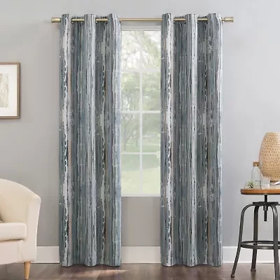 Sun Zero Allegory Abstract Painting Grommet Top Energy Saving Blackout Single Curtain Panel