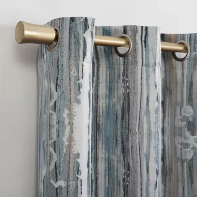 Sun Zero Allegory Abstract Painting Grommet Top Energy Saving Blackout Single Curtain Panel