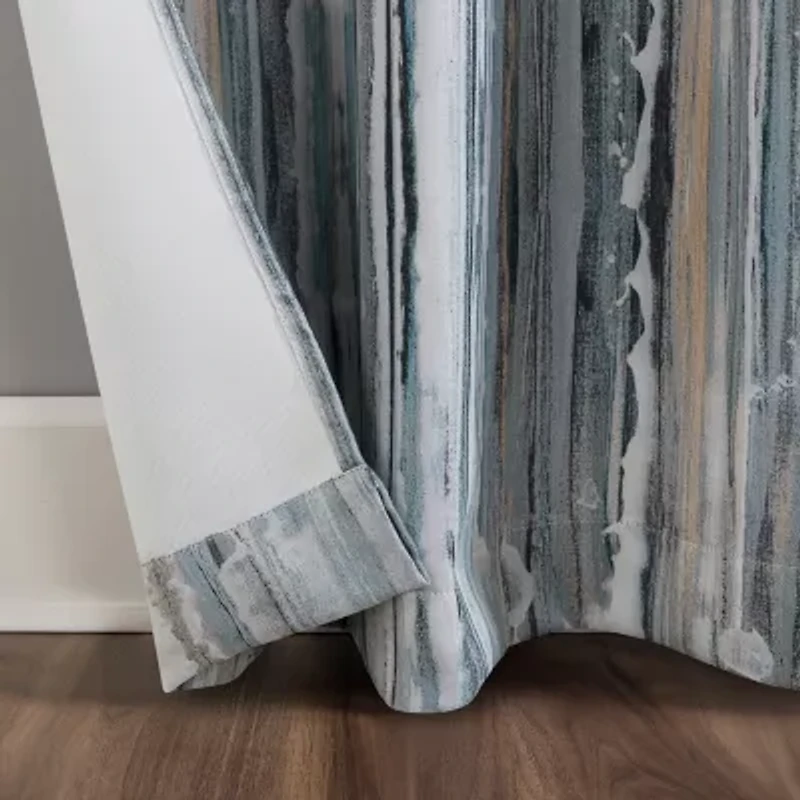 Sun Zero Allegory Abstract Painting Grommet Top Energy Saving Blackout Single Curtain Panel
