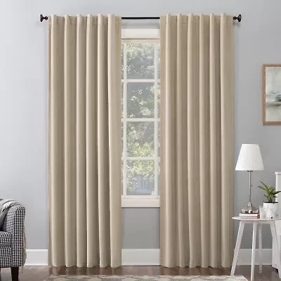 Sun Zero Amherst Velvet Thermal Extreme Back Tab Energy Saving 100% Blackout Single Curtain Panel