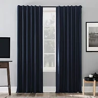 Sun Zero Evelina Faux Dupioni Silk Thermal Extreme Back Tab Energy Saving 100% Blackout Single Curtain Panel