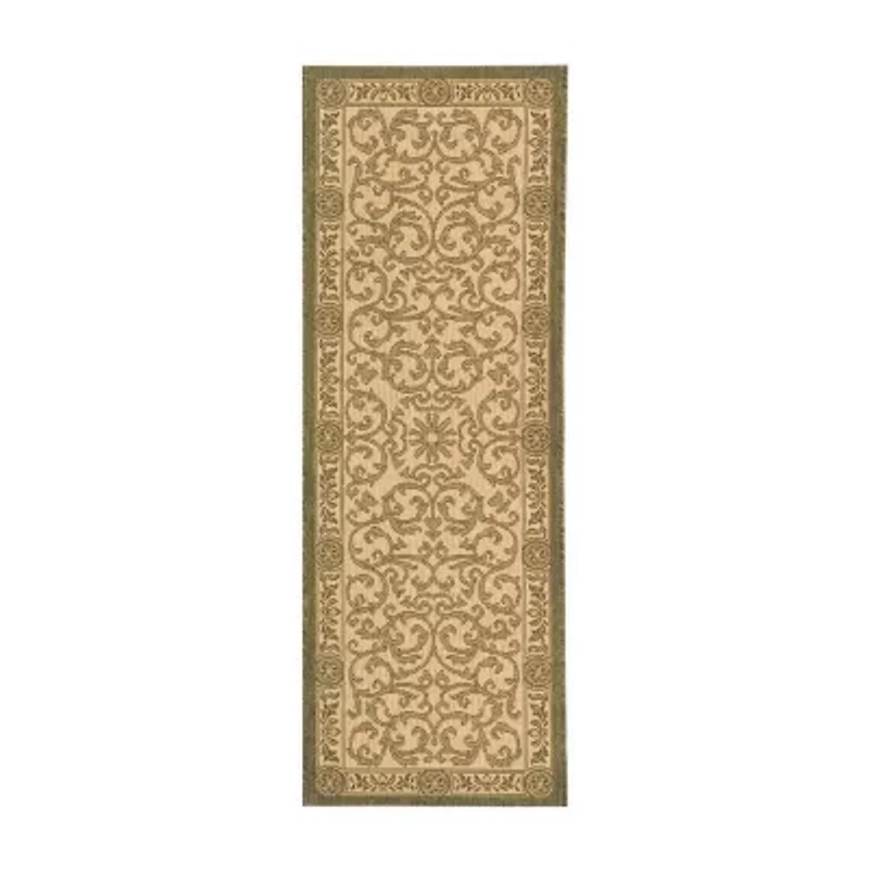 Safavieh Courtyard Collection Miah Floral Indoor/Outdoor Runner Rug