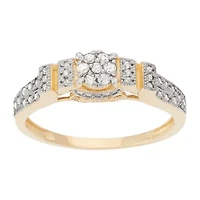 Womens 1/3 CT. T.W. Natural White Diamond 10K Gold Cocktail Ring