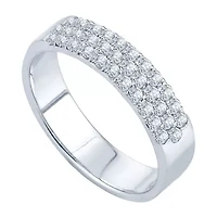 1/2 CT.T.W. Three-Row Natural Diamond Band