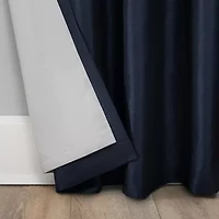 Sun Zero Evelina Faux Dupioni Silk Thermal Extreme Back Tab Energy Saving 100% Blackout Single Curtain Panel