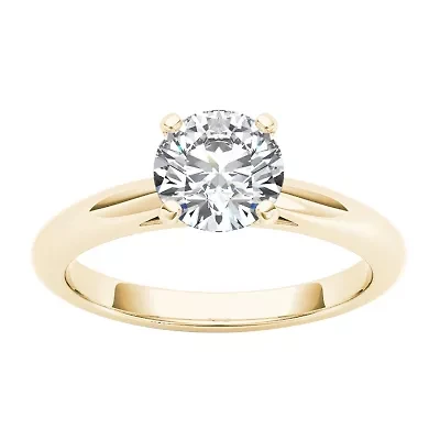 Womens CT. Natural White Diamond 14K Gold Round Solitaire Engagement Ring
