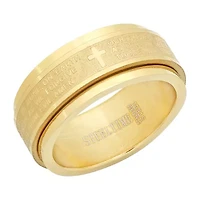 Mens 6MM 18K Gold Stainless Steel Band