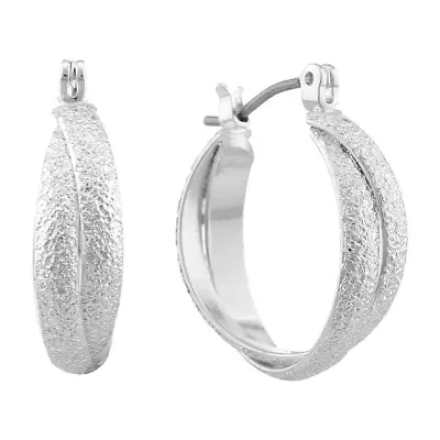 Liz Claiborne Twist Womens Hypoallergenic Hoop Earrings
