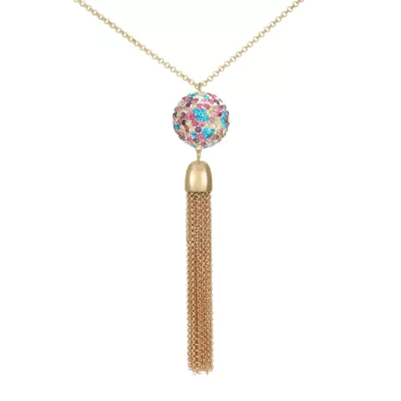 Monet Jewelry Womens Pink 32 Inch Pendant Necklace