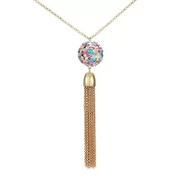 Monet Jewelry Womens Pink 32 Inch Pendant Necklace