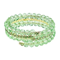 1928 Gold Tone Womens Green Wrap Bracelet