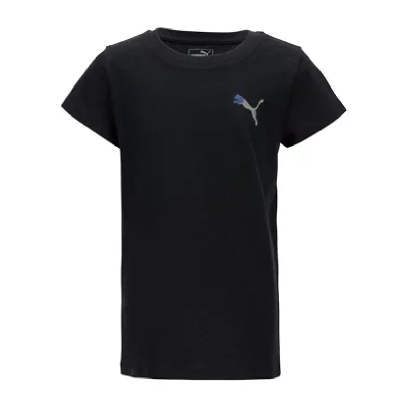 PUMA Big Kid Girls Crew Neck Short Sleeve Regular Fit Graphic T-Shirt