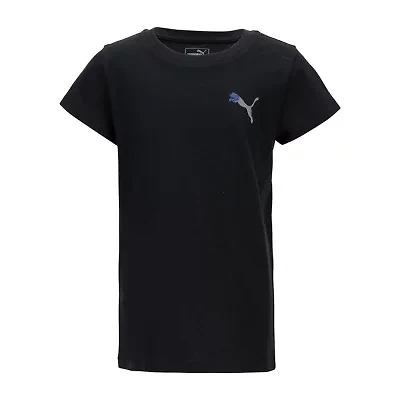 PUMA Big Kid Girls Crew Neck Short Sleeve Regular Fit Graphic T-Shirt