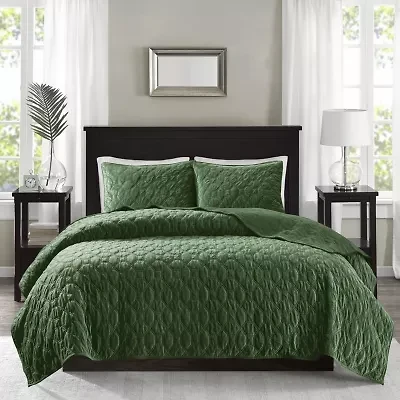 Madison Park Emery 3-Pc Velvet Quilt Set