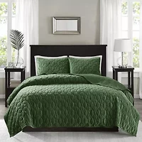 Madison Park Emery 3-Pc Velvet Quilt Set