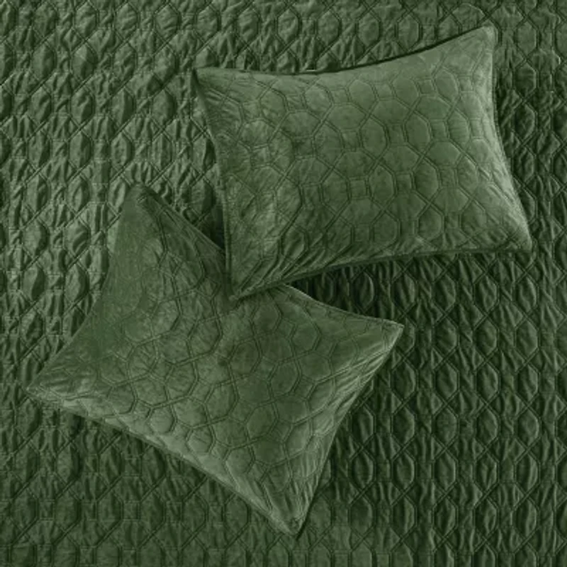 Madison Park Emery 3-Pc Velvet Quilt Set