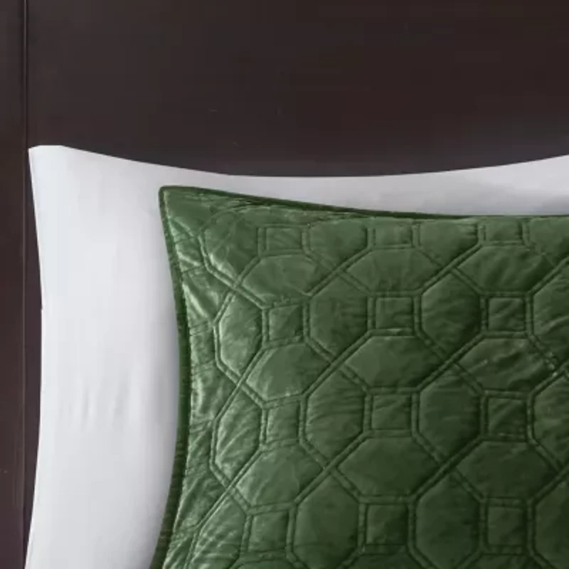 Madison Park Emery 3-Pc Velvet Quilt Set