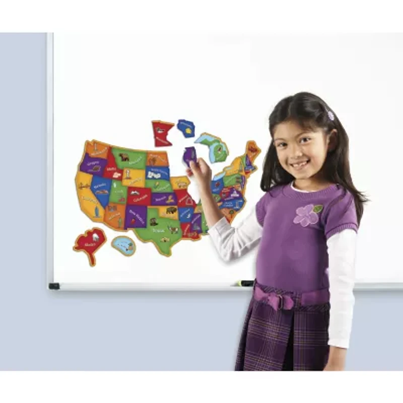 Learning Resources Magnetic U.S. Map Puzzle Magnetic Discovery Toy
