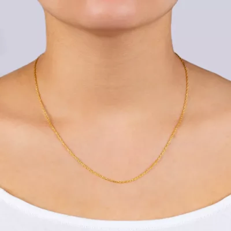 Silver Treasures Made In Italy Womens 14K Gold Over Silver 18 Inch Rope Chain Necklace