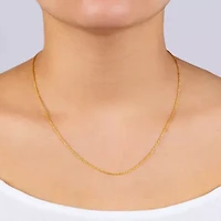 Silver Treasures Made In Italy Womens 14K Gold Over Silver 18 Inch Rope Chain Necklace