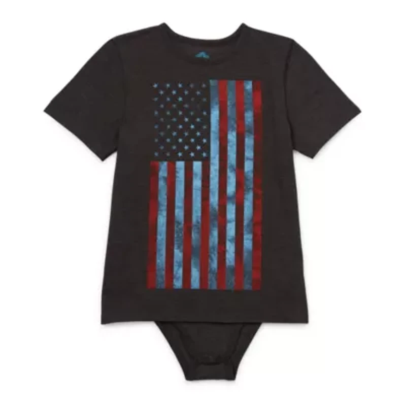 Thereabouts Little & Big Kid Boys Bodysuit Closure Easy-on + Easy-off Adaptive Crew Neck Short Sleeve