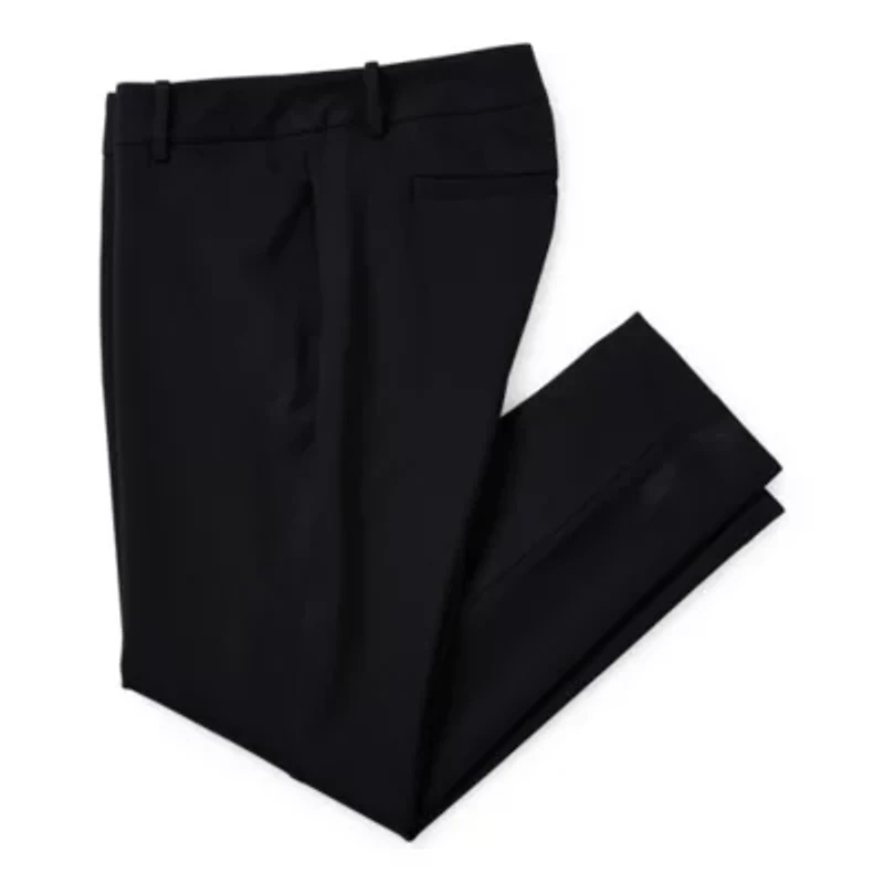 Liz Claiborne Adaptive Emma Ponte Womens Easy-on + Easy-off Seated Wear Straight Mid Rise Ankle Pant