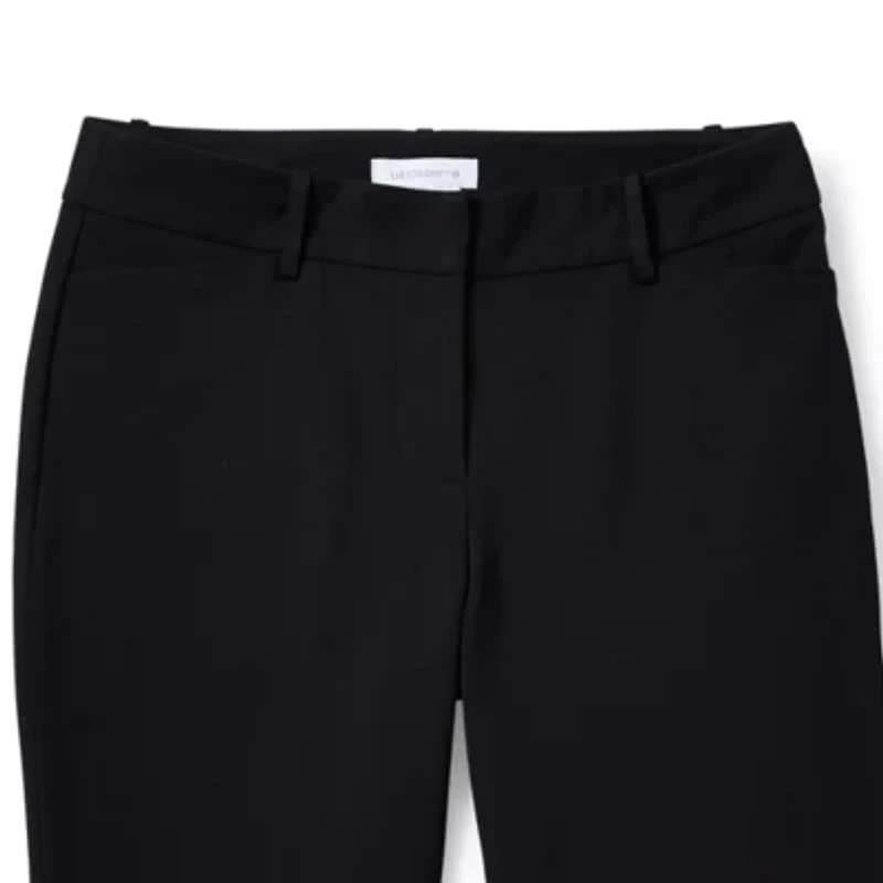 Liz Claiborne Adaptive Emma Ponte Womens Easy-on + Easy-off Seated Wear Straight Mid Rise Ankle Pant