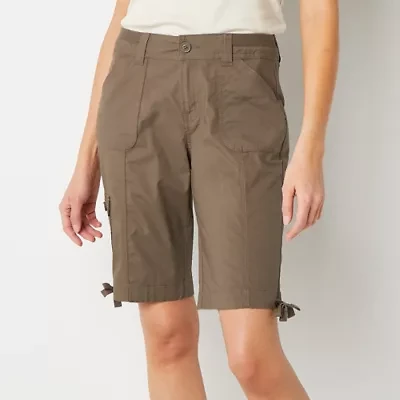 St. John's Bay Womens Mid Rise Cargo Bermuda Short