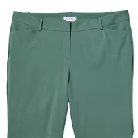 Liz Claiborne Adaptive Emma Ponte Womens Plus Easy-on + Easy-off Seated Wear Straight Mid Rise Ankle Pant