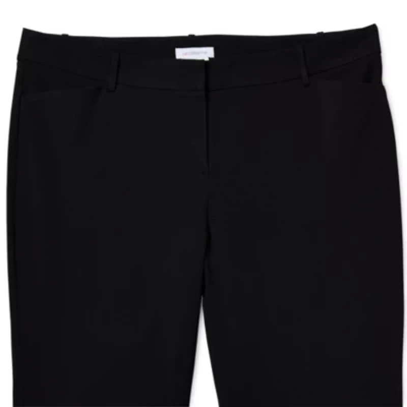 Liz Claiborne Adaptive Emma Ponte Womens Easy-on + Easy-off Seated Wear Straight Mid Rise Plus Ankle Pant