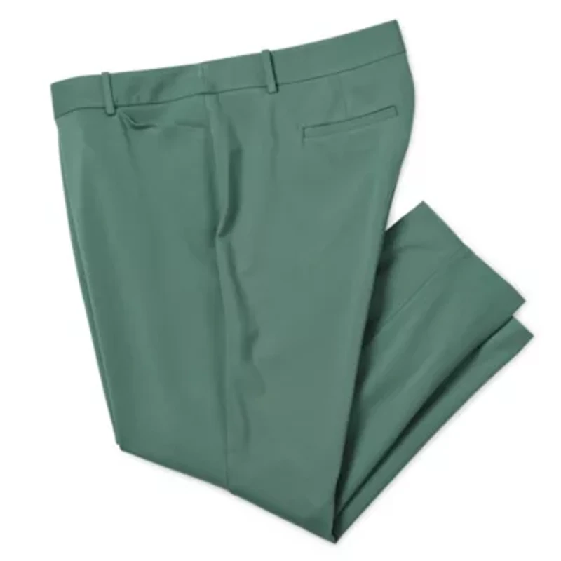 Liz Claiborne Adaptive Emma Ponte Womens Plus Easy-on + Easy-off Seated Wear Straight Mid Rise Ankle Pant