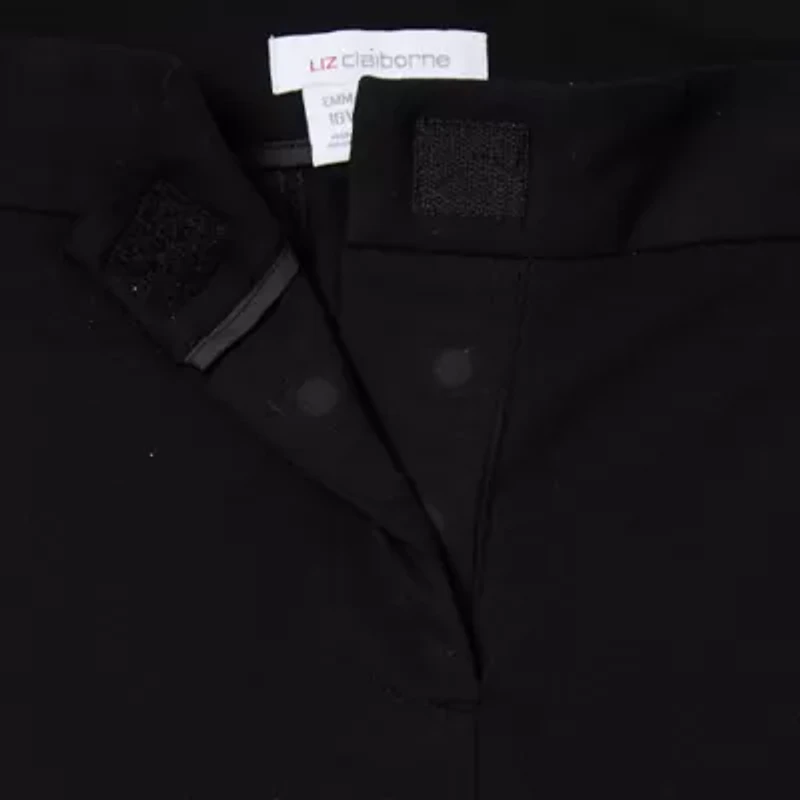 Liz Claiborne Adaptive Emma Ponte Womens Plus Easy-on + Easy-off Seated Wear Straight Mid Rise Ankle Pant