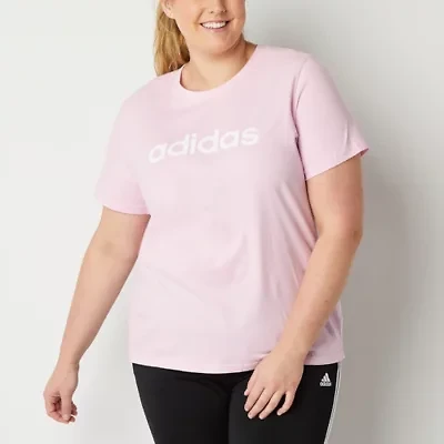 adidas Womens Plus Crew Neck Short Sleeve Active T-Shirt
