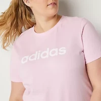 adidas Womens Plus Crew Neck Short Sleeve Active T-Shirt