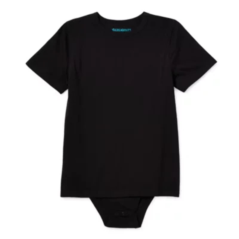 Thereabouts Little & Big Kid Boys Bodysuit Closure Easy-on + Easy-off Adaptive Crew Neck Short Sleeve