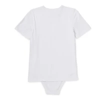 Thereabouts Little & Big Kid Boys Bodysuit Closure Easy-on + Easy-off Adaptive Crew Neck Short Sleeve