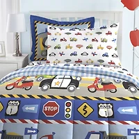 Dream Factory Trains and Trucks Complete Bed Set