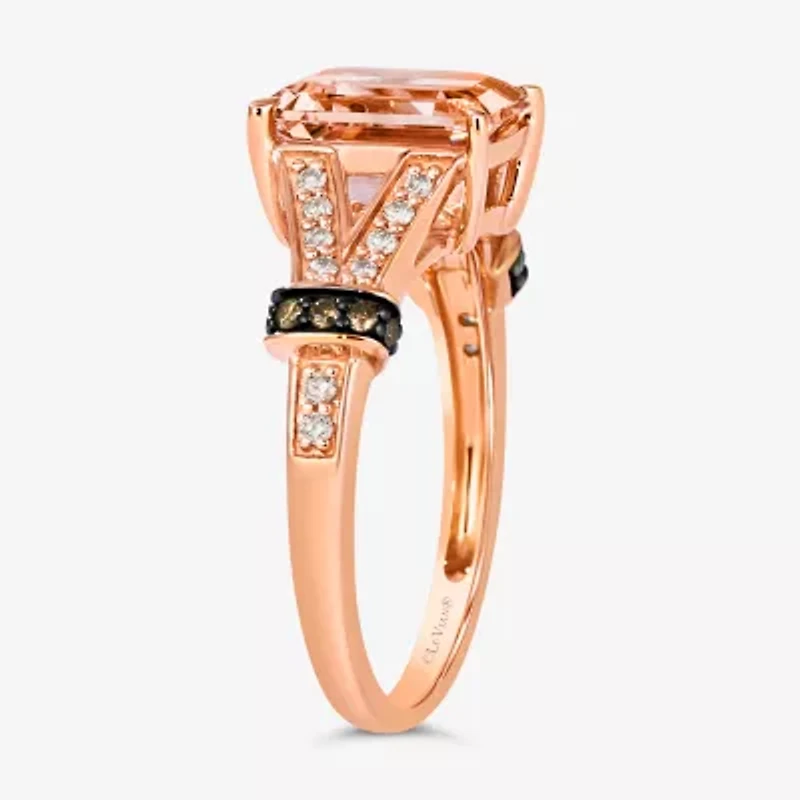 Le Vian® Grand Sample Sale™ Ring featuring 1 ¾ CT. Peach Morganite™ 1/6 CT. Nude Diamonds™ 1/15 CT. Chocolate Diamonds® set in 14K Strawberry Gold®