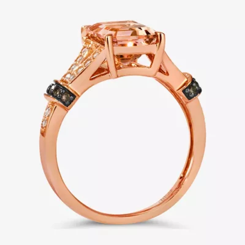 Le Vian® Grand Sample Sale™ Ring featuring 1 ¾ CT. Peach Morganite™ 1/6 CT. Nude Diamonds™ 1/15 CT. Chocolate Diamonds® set in 14K Strawberry Gold®