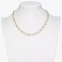 Mixit Womens White Simulated Pearl Stainless Steel Round 2-pc. Jewelry Set