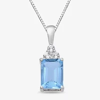 Womens Simulated Blue Aquamarine Sterling Silver 3-pc. Jewelry Set