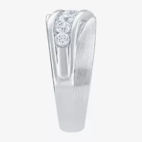 (H-I / I1) Mens 5MM 1 CT. T.W. Lab Grown White Diamond 10K Gold Wedding Band