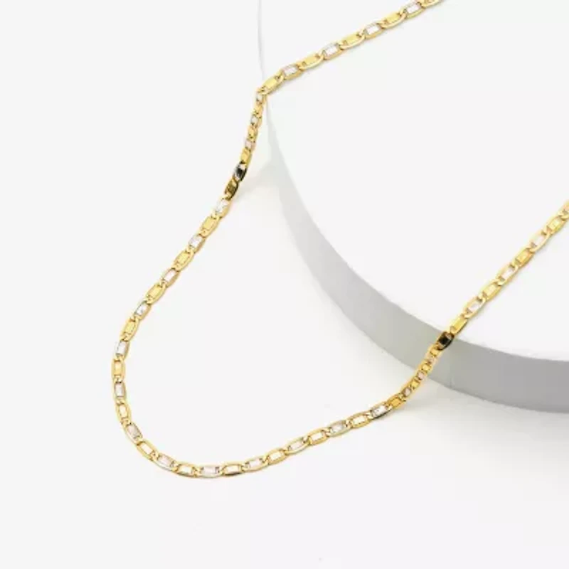 Unisex Adult 14K Two Tone Gold 20 Inch Valentino Chain Necklace
