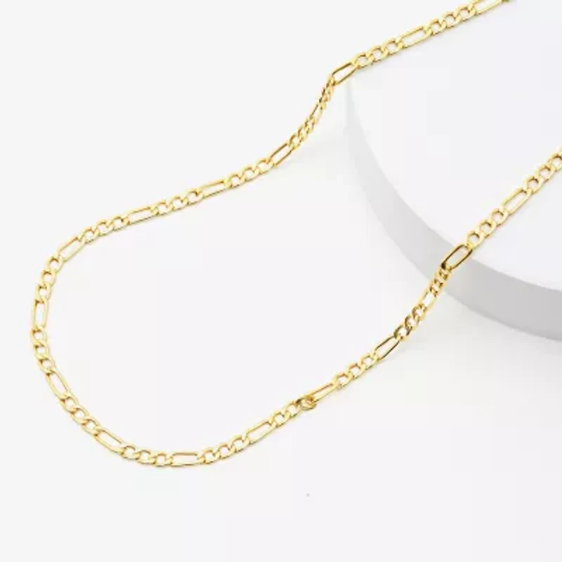 10K Yellow Gold 2.9mm 20-22" Semi-Solid Figaro Chain