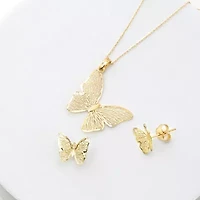 Made in Italy Womens 14K Gold Butterfly 2-pc. Jewelry Set