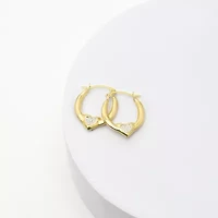 Womens 14K Two Tone Gold 17mm Round Hoop Earrings