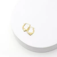 Womens 10K Gold 16mm Heart Hoop Earrings
