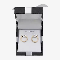 Womens 14K Gold 15mm Hoop Earrings