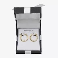 Diamond Cut Womens 14K Gold 18mm Hoop Earrings